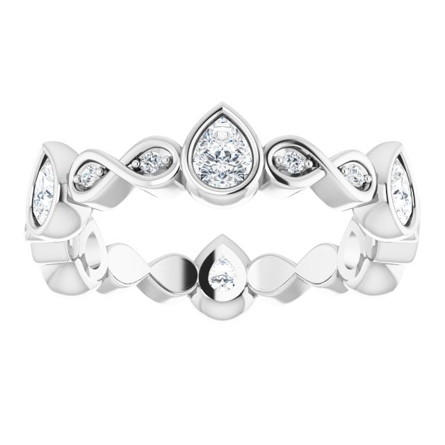 1.36 ct. Bezel Set Pear And Round Diamond Eternity Band-VIRABYANI